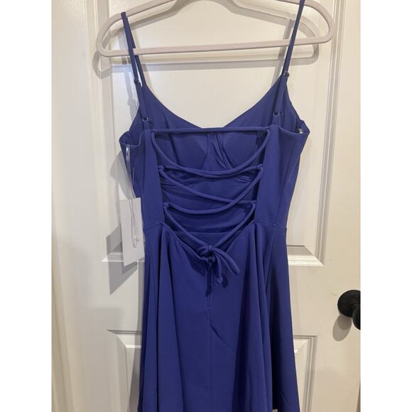 Honor & Rosie Blue Corset Mini Dress NWT Lace Up Back Size Med - Picture 8 of 12